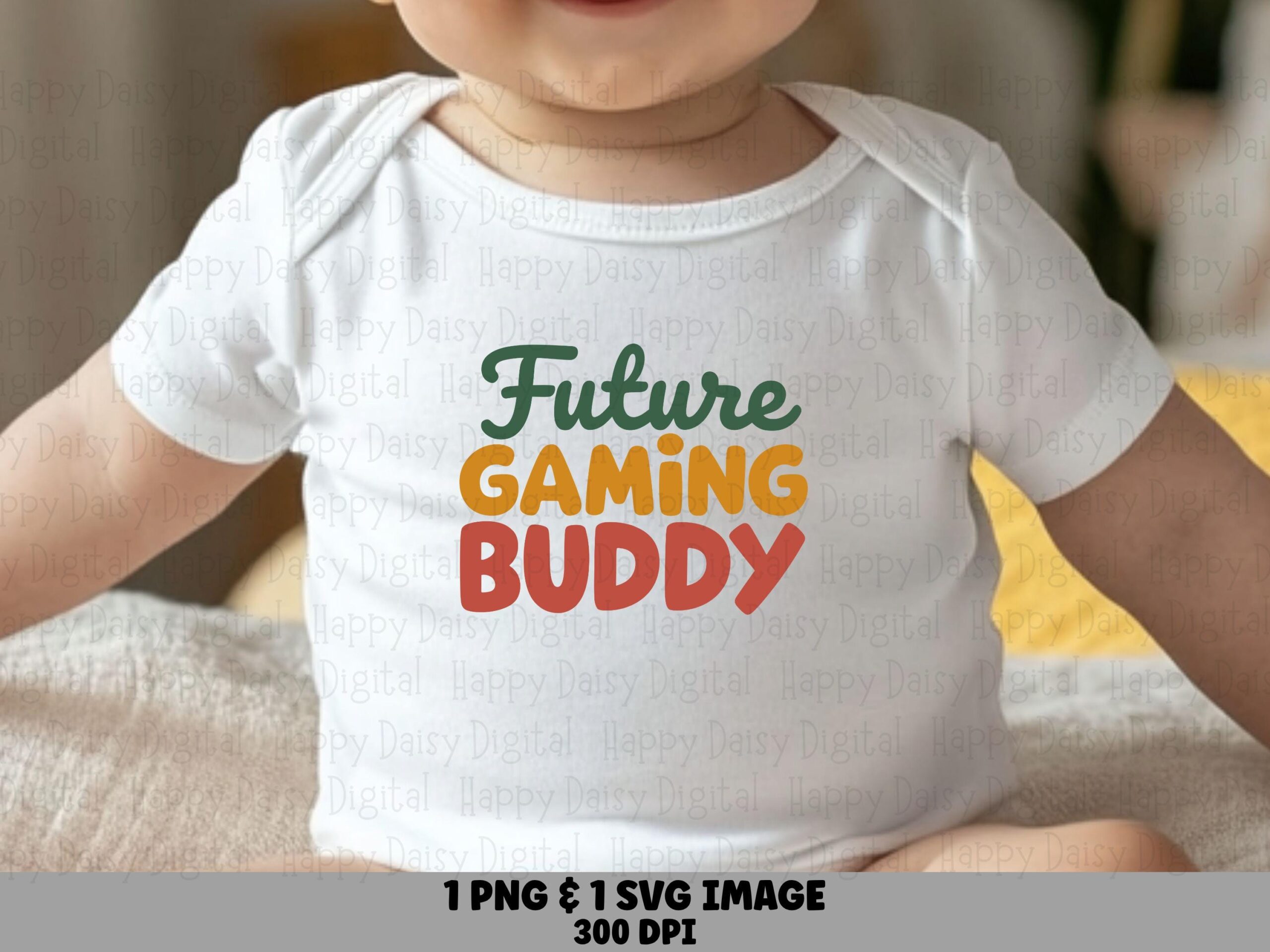 Future Gaming Buddy, Retro Colorful Kids Gamer SVG PNG | Sublimation DTF Print-Ready, 300 dpi