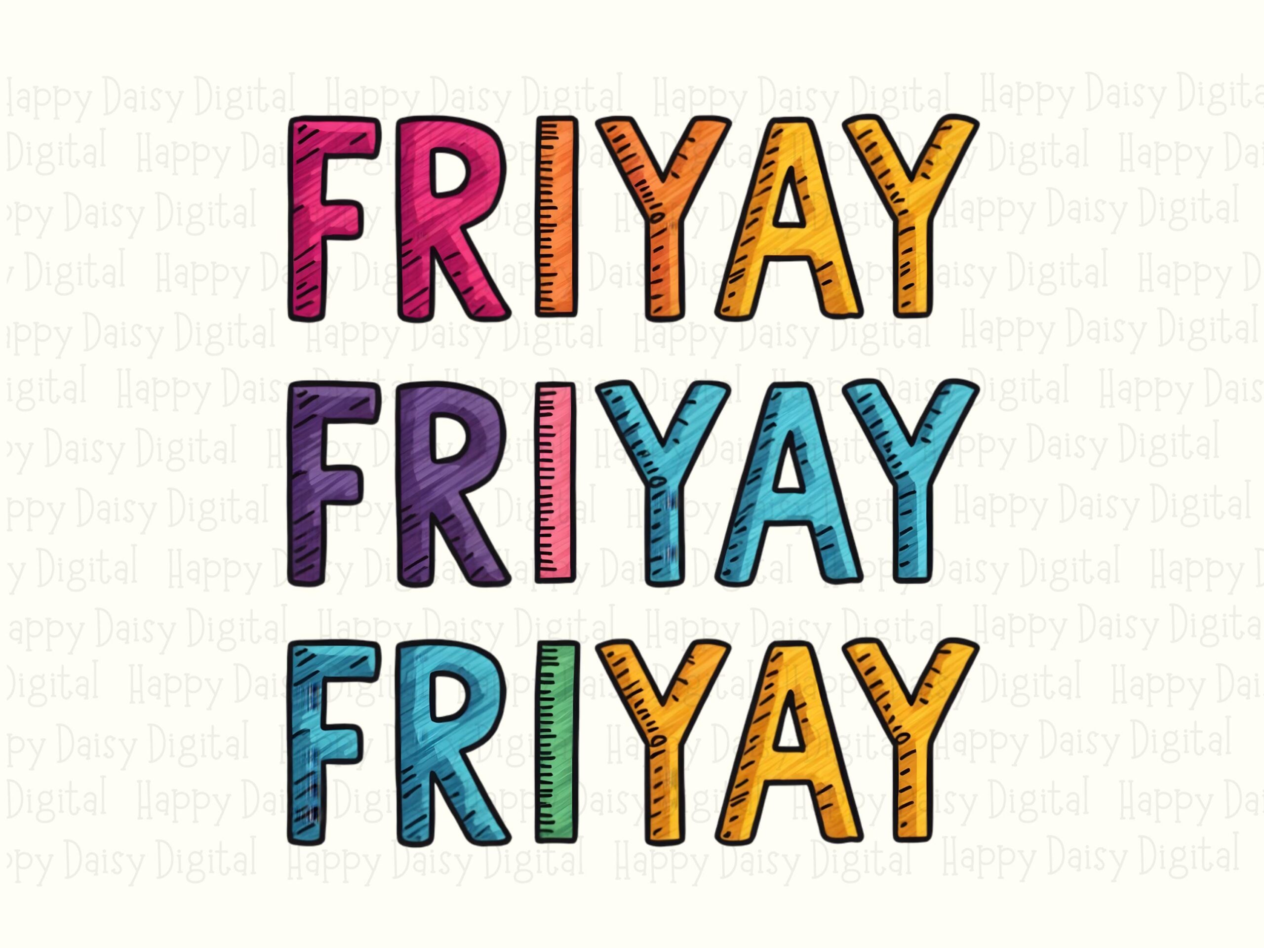 Friyay Png, Rainbow Scribble Sublimation Design | DTF Printable, Commercial License, Transparent - Image 2