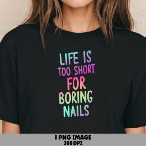 Boring Nails PNG, Pastel Rainbow Gradient Design | Sublimation, DTF, 300 DPI - Transparent Print-Ready