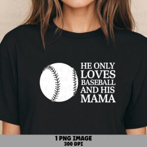 Baseball Mama, Sublimation PNG, 300 DPI Stitched Ball Graphic - Commercial Use, POD Ready, For Tees