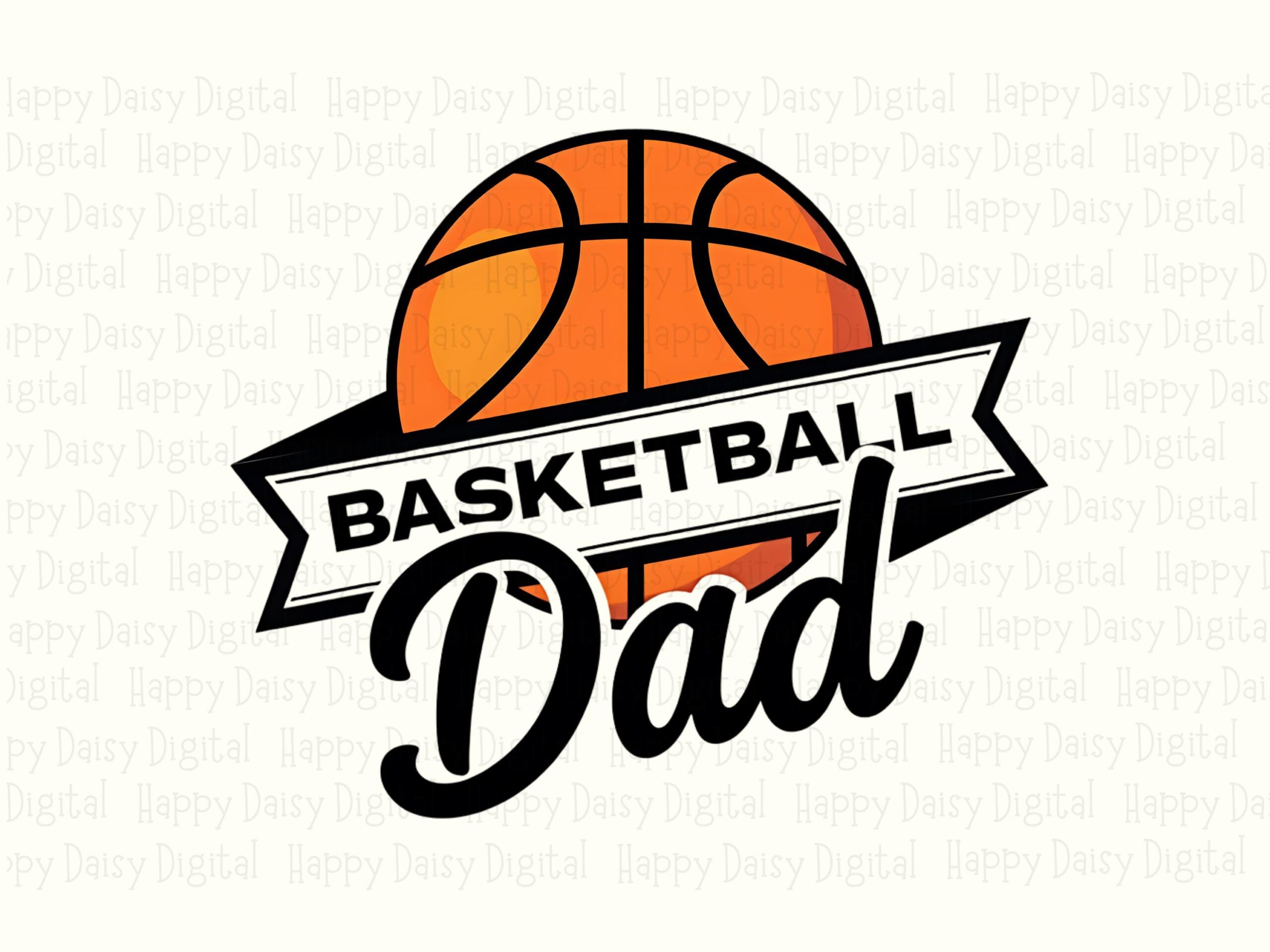 Basketball Dad PNG, Sublimation Design - Black Orange Ribbon, Print-Ready 300DPI | Commercial Use, POD - Image 2
