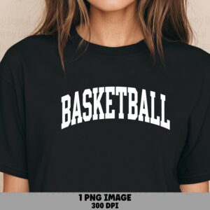 Varsity Basketball Arch PNG, Distressed Arched Text - Sublimation Clipart, Commercial Use, 300 DPI