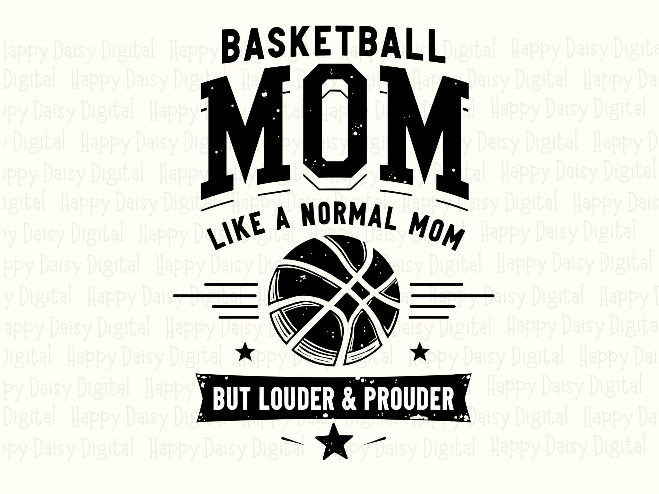 Louder Prouder, Distressed Basketball Mom Design PNG & SVG | Sublimation Commercial Use, 300 DPI - Image 2