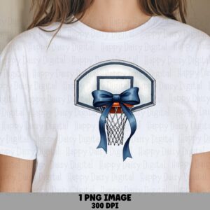 Bow Backboard, Preppy Sporty PNG | Navy Satin Accent Clipart, Commercial Sublimation License | 300 DPI