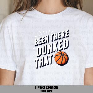 Dunked That PNG, Bold Navy Basketball Graphic | Sublimation Commercial License, 300 DPI Transparent
