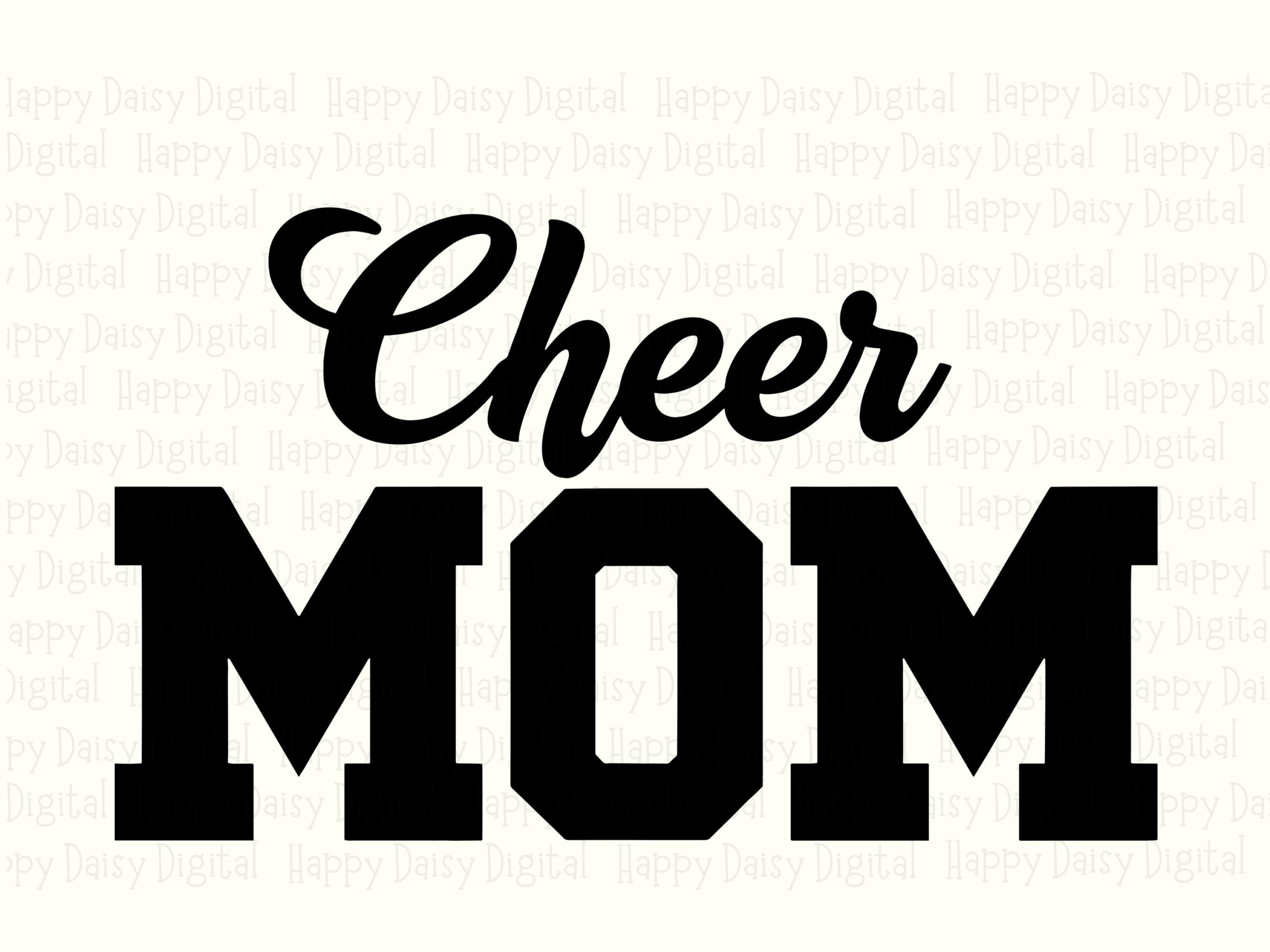 Cheer Mom, Varsity Block Letters With Cursive Script PNG & SVG | Sublimation, 300 DPI, Commercial Use - Image 2