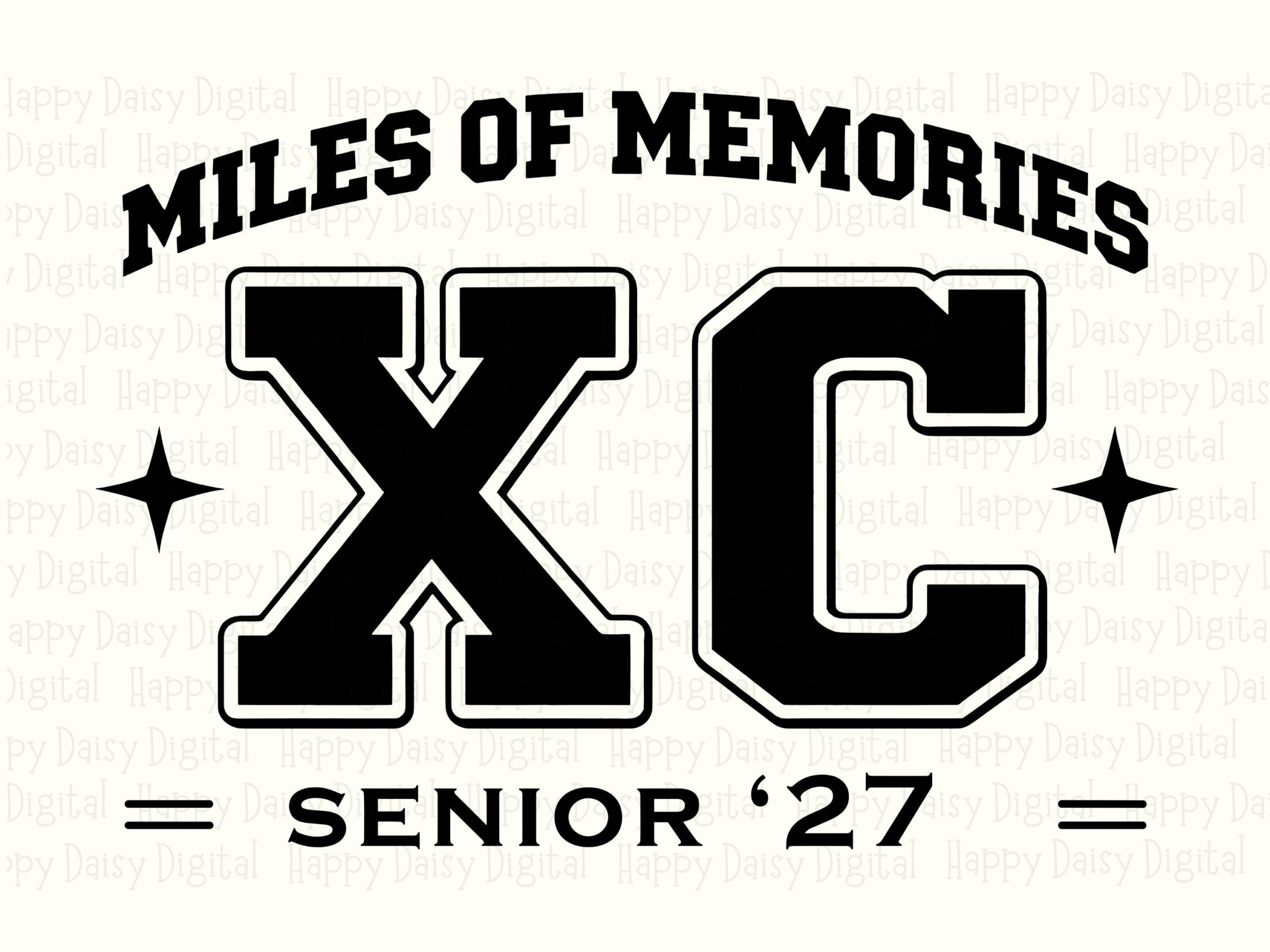 Cross Country, Collegiate XC Senior Design, Miles Of Memories PNG & SVG | Sublimation Files, Commercial Use - Image 2