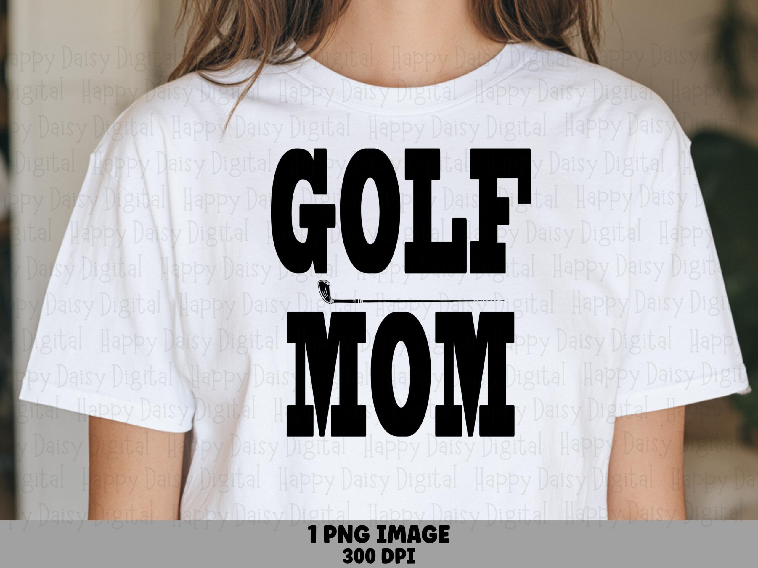 Golf Mom, Bold Block PNG, Sublimation Design, 300 DPI Print-Ready | Commercial Use, Club Graphic - Stacked Text