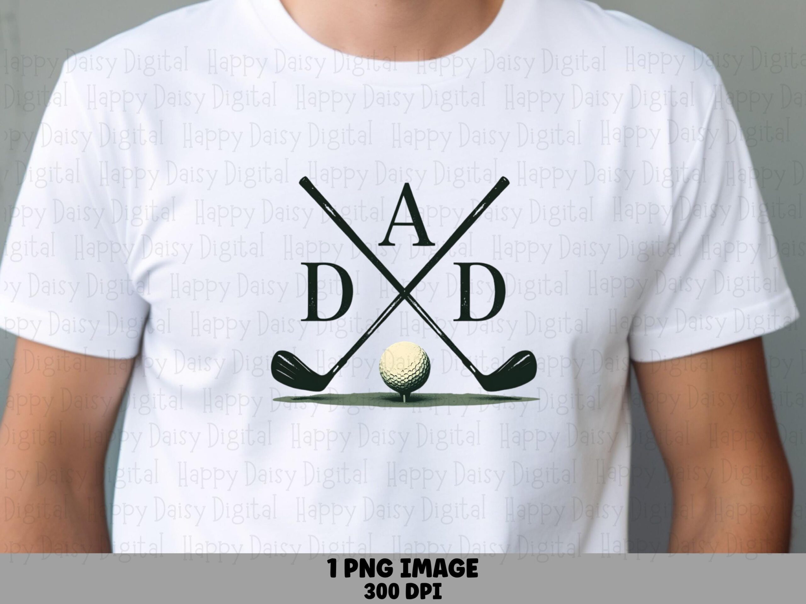 Golf Dad, Crossed Clubs PNG, Ball On Grass Clipart - Sublimation Design, Commercial Use, 300 DPI