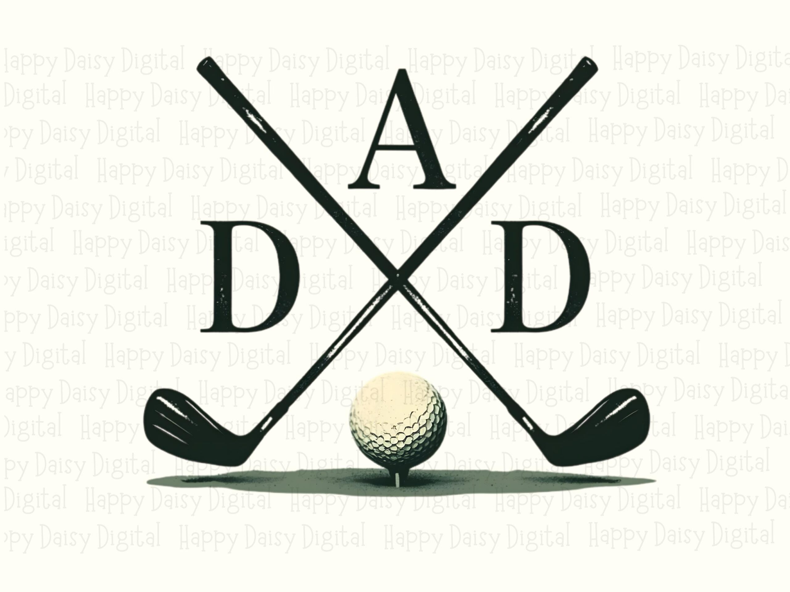 Golf Dad, Crossed Clubs PNG, Ball On Grass Clipart - Sublimation Design, Commercial Use, 300 DPI - Image 2
