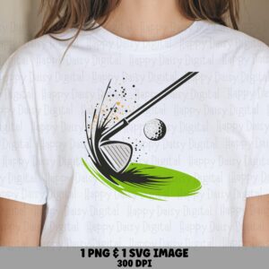 Golf Swing, Green Grass Swoosh Club Clipart | PNG SVG, Commercial Use, Sublimation, Print Ready 300 DPI Files