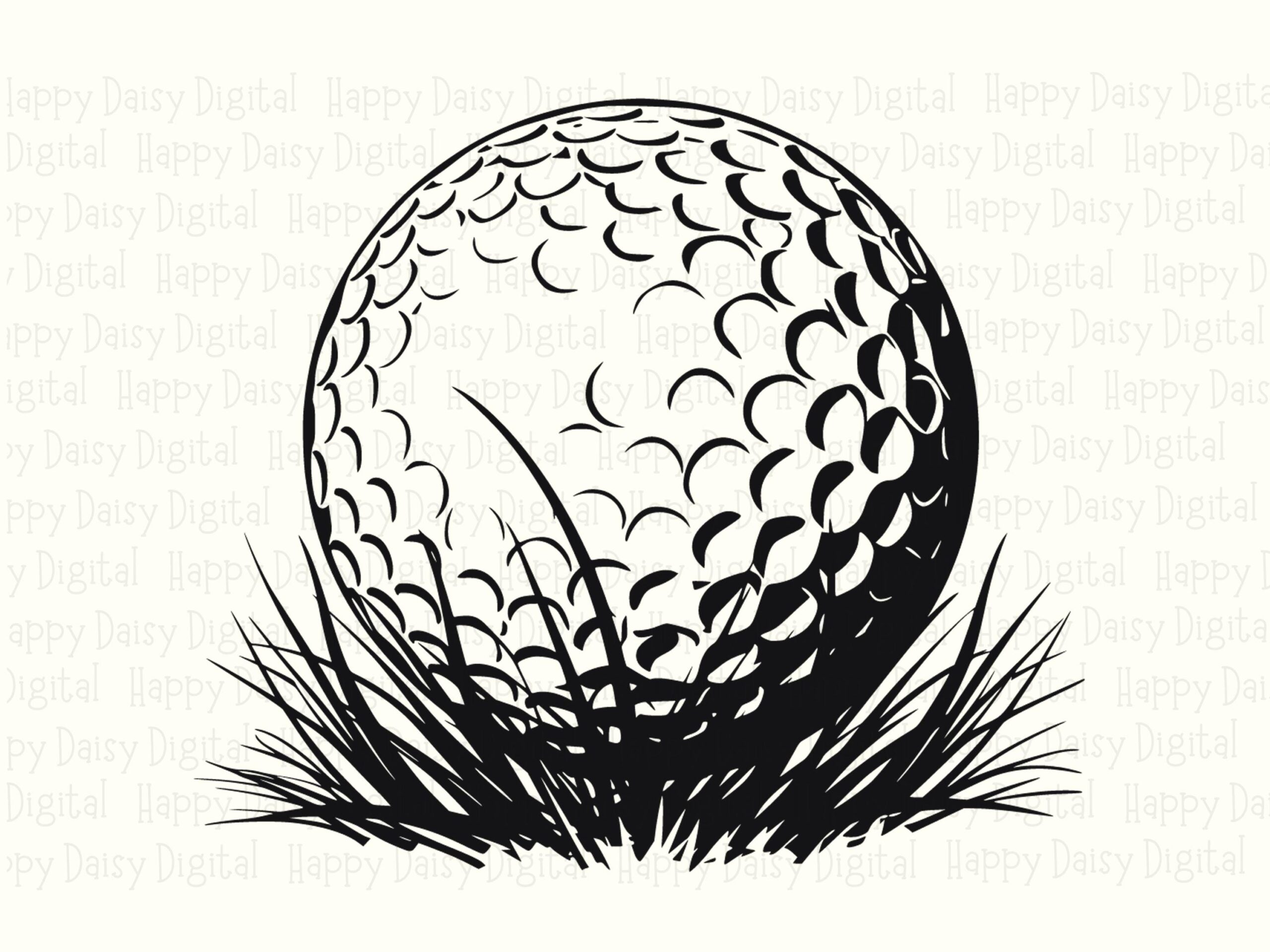 Golf Ball, Scratchboard Illustration PNG & SVG | Sublimation, 300 DPI - Commercial Use, Tall Grass - Image 2
