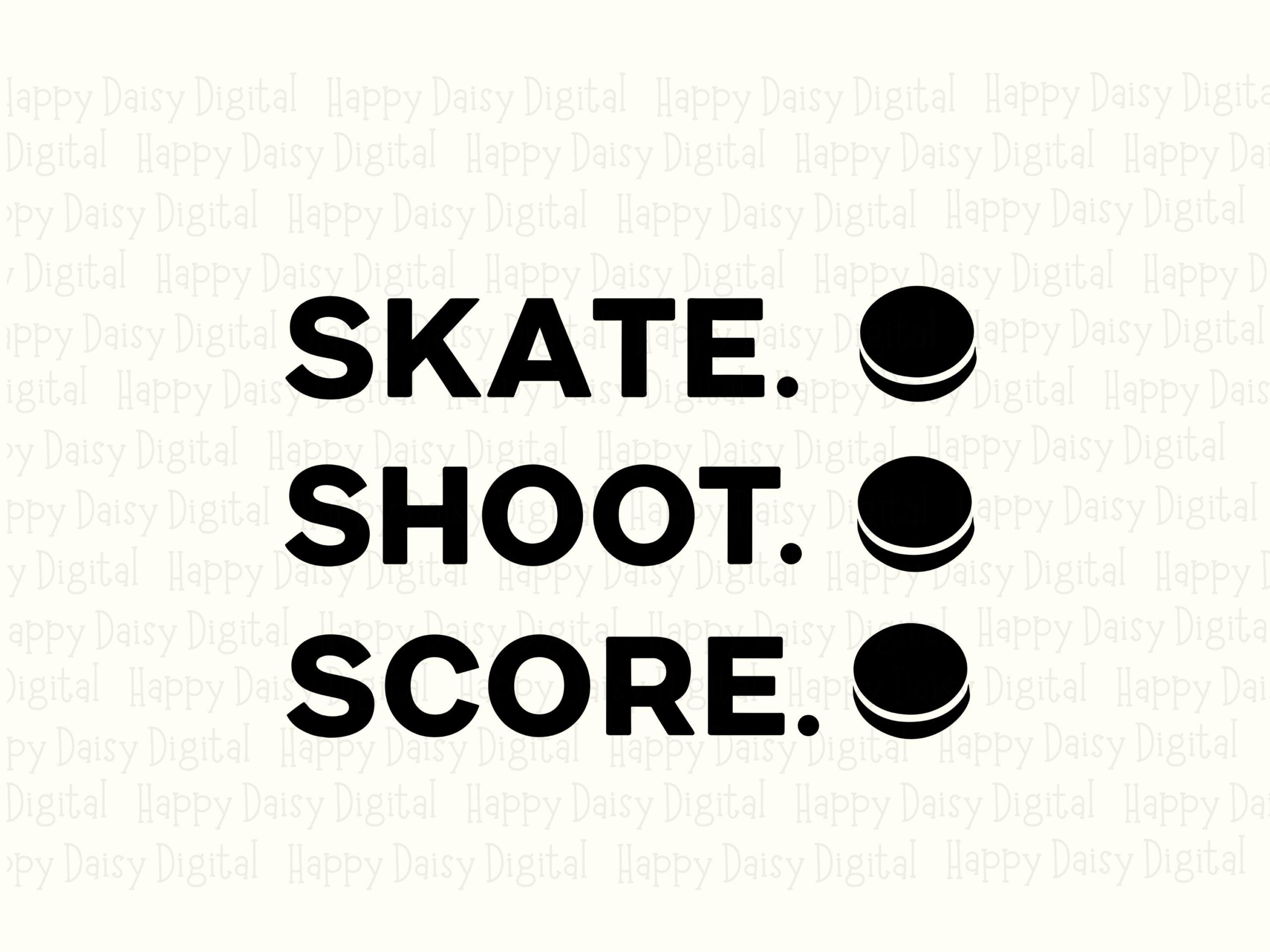 Skate Shoot Score, Minimal Hockey PNG SVG Files | Bold Block Text Icon, 300 DPI Print-Ready, Commercial Use - Image 2
