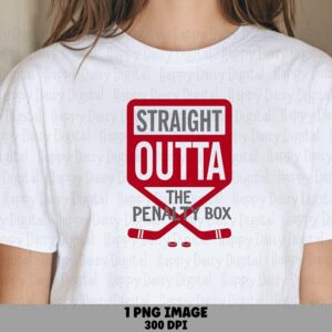 Penalty Box, Road-Sign Hockey Badge PNG | 'Straight Outta' Design, Sublimation Commercial Use | 300 DPI