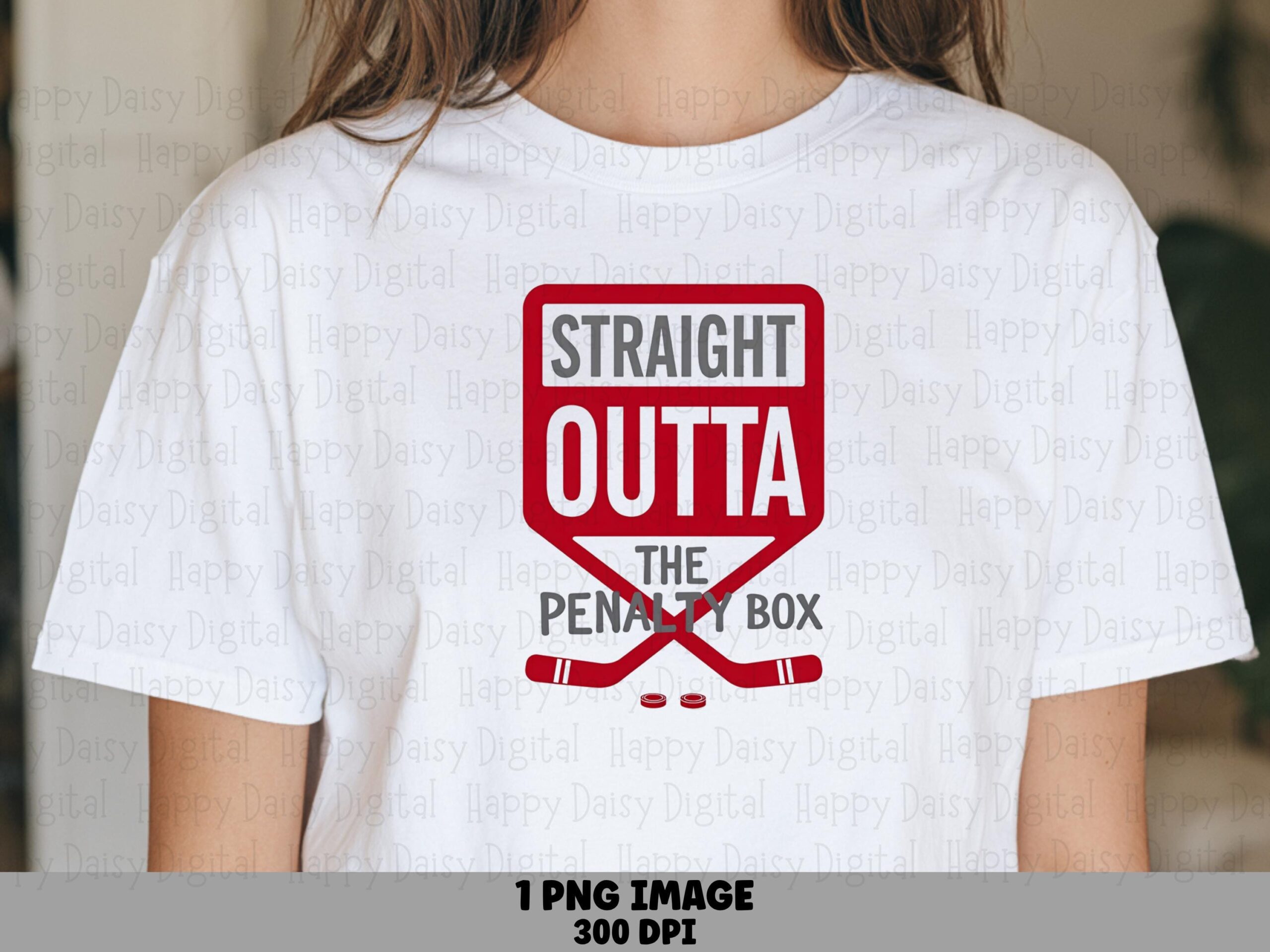 Penalty Box, Road-Sign Hockey Badge PNG | 'Straight Outta' Design, Sublimation Commercial Use | 300 DPI