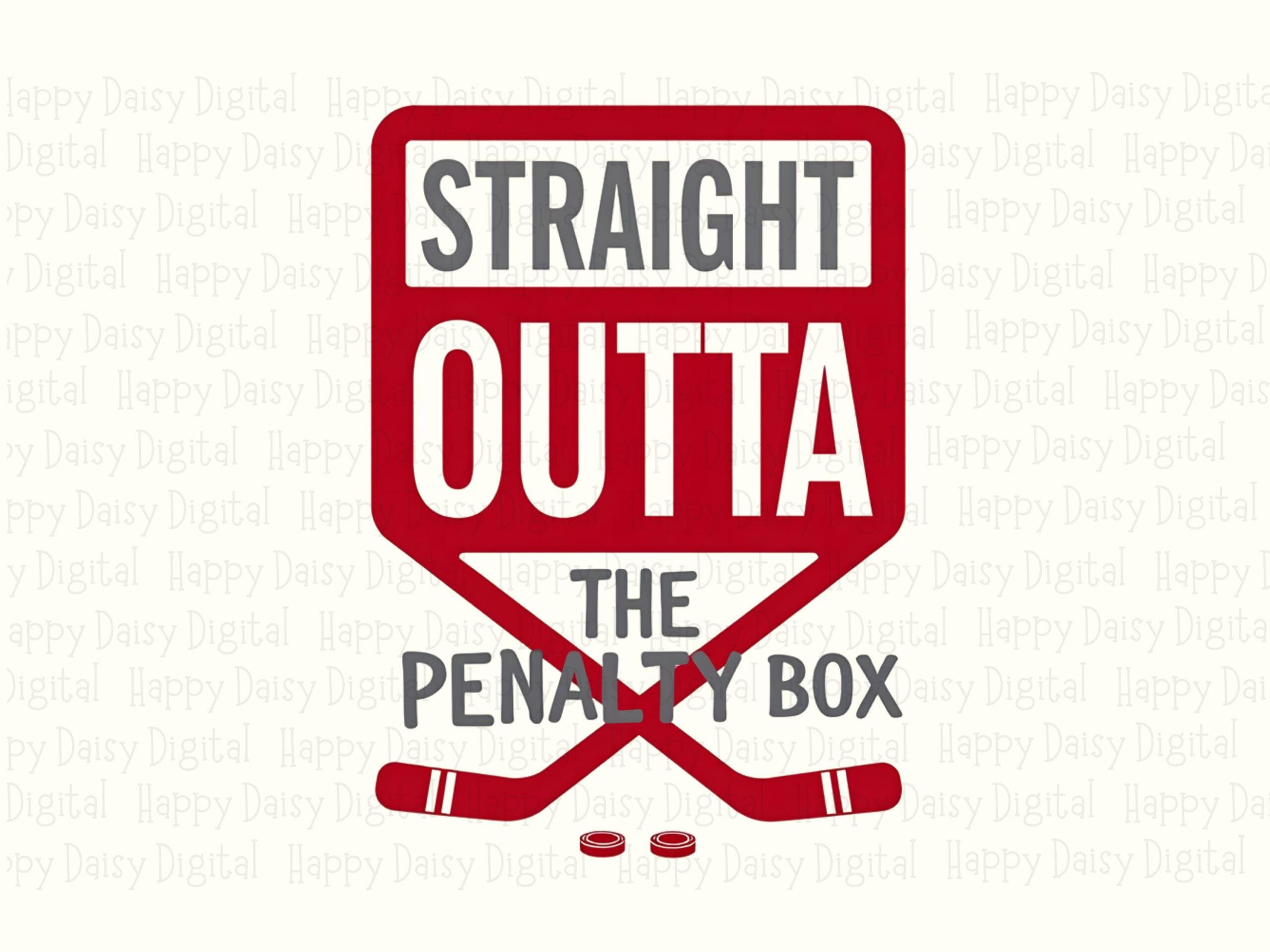 Penalty Box, Road-Sign Hockey Badge PNG | 'Straight Outta' Design, Sublimation Commercial Use | 300 DPI - Image 2
