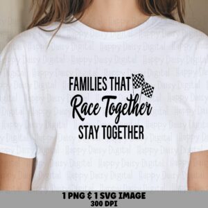 Race Family, Script & Block Text PNG, SVG | Black Checkered Flags Clipart, Commercial Use, 300 DPI