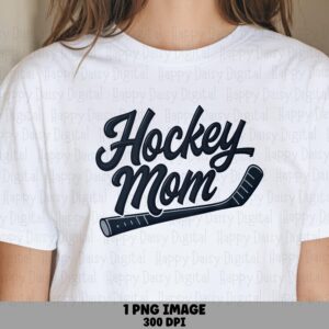 Hockey Mom, Cursive Script Design | Sublimation PNG, Commercial License, 300 DPI - Transparent Background