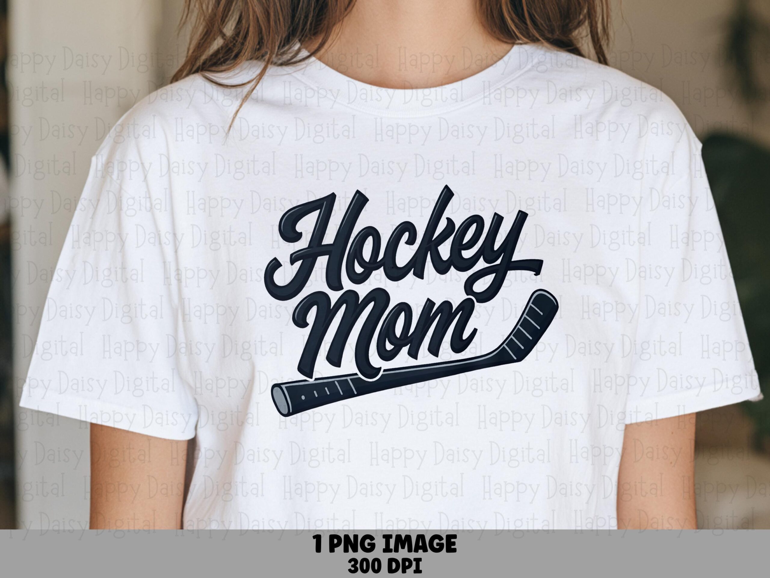 Hockey Mom, Cursive Script Design | Sublimation PNG, Commercial License, 300 DPI - Transparent Background