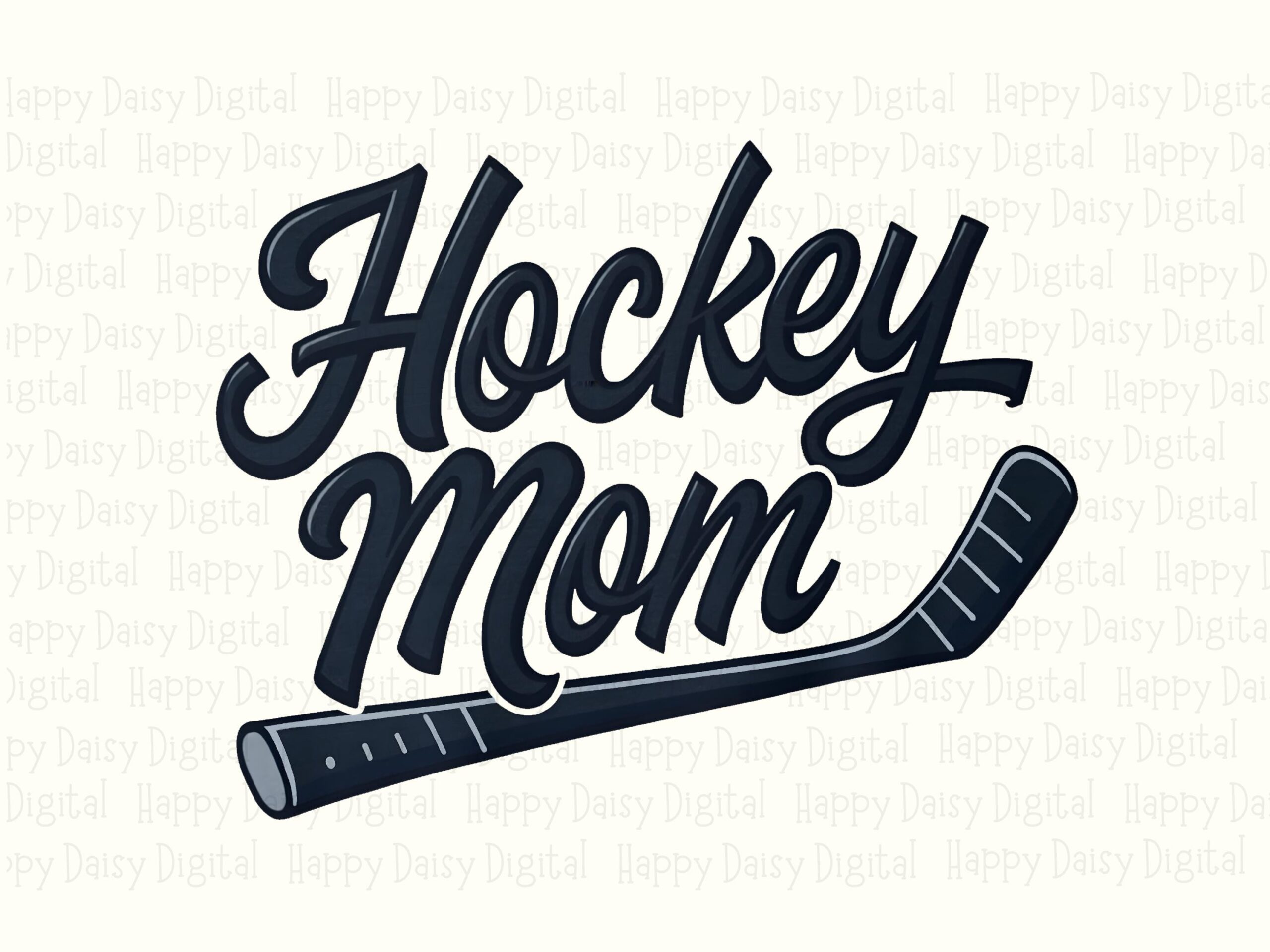 Hockey Mom, Cursive Script Design | Sublimation PNG, Commercial License, 300 DPI - Transparent Background - Image 2