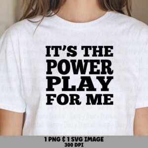 Power Play, Bold Hockey Tee Design PNG & SVG | Sublimation Files, Commercial Use, POD, Print-Ready 300DPI