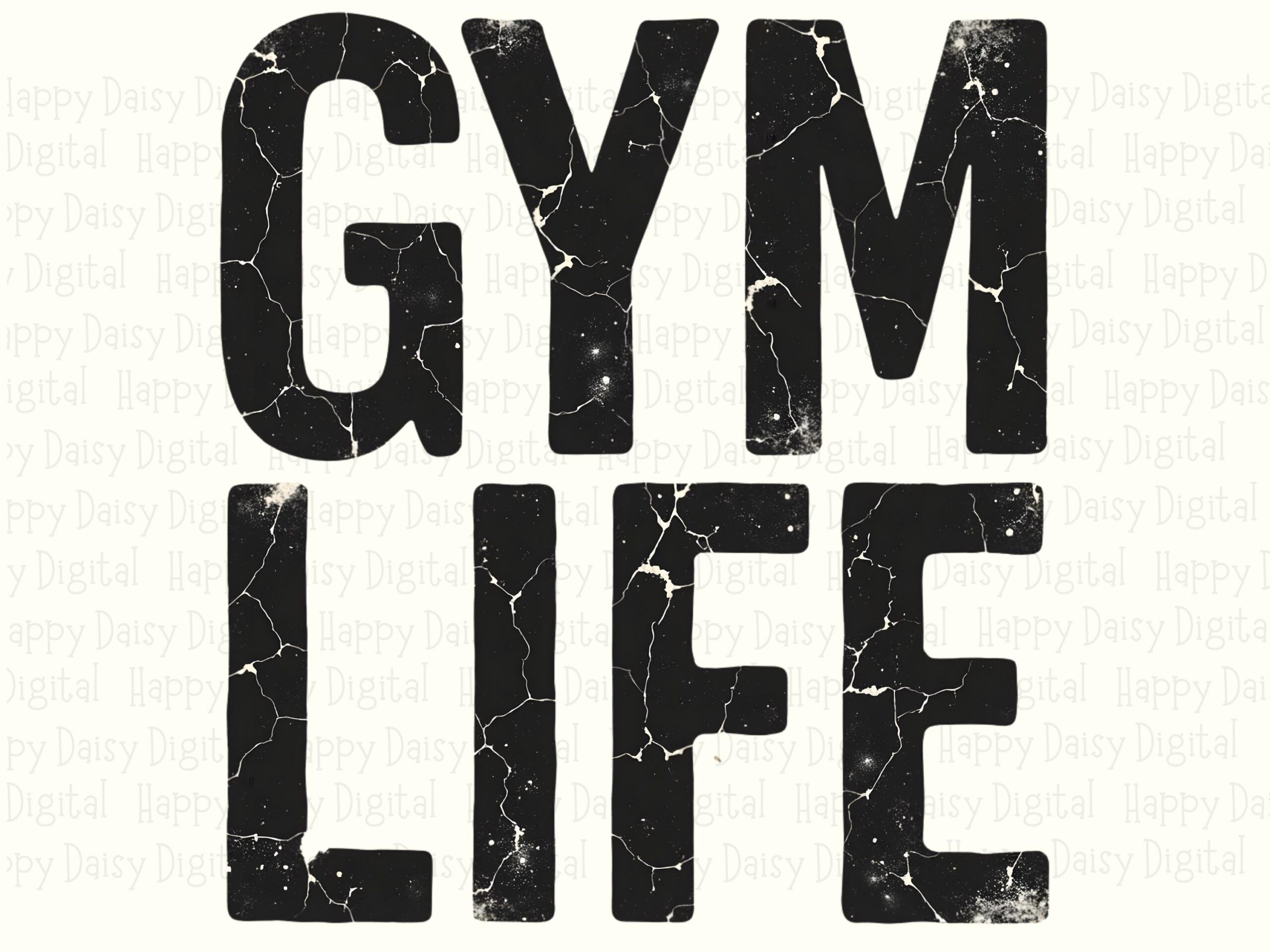 Gym Life Text, Distressed Bold Typography PNG | Sublimation Commercial Use | 300 DPI Print-Ready - Image 2
