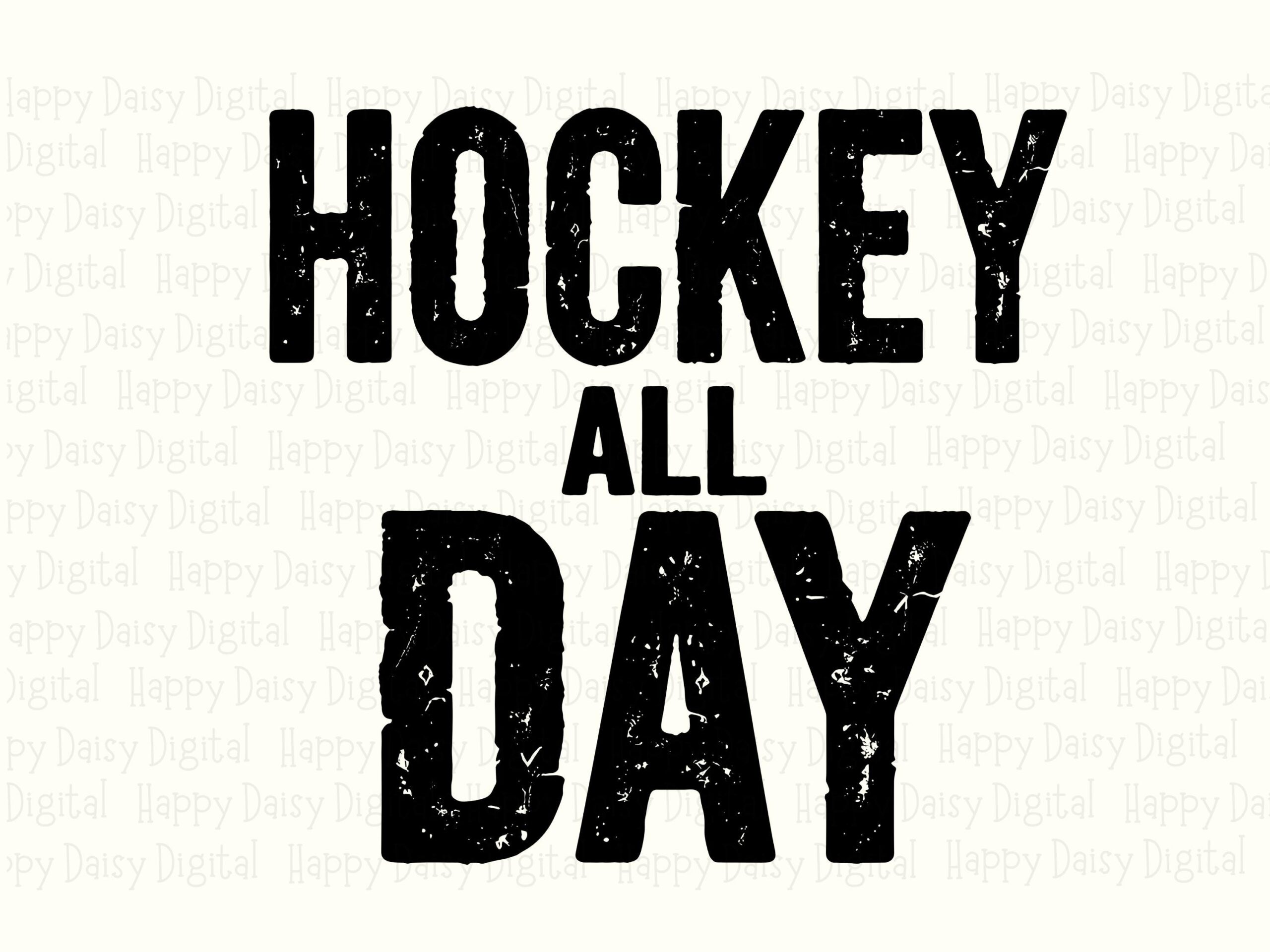 Hockey All Day, Distressed Athletic Design PNG & SVG, Sublimation Files | Commercial Use, 300 DPI - Image 2