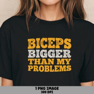 Biceps Png Design, Gym Humor Sublimation Artwork - Distressed Yellow White | Transparent 300 DPI | Commercial Use