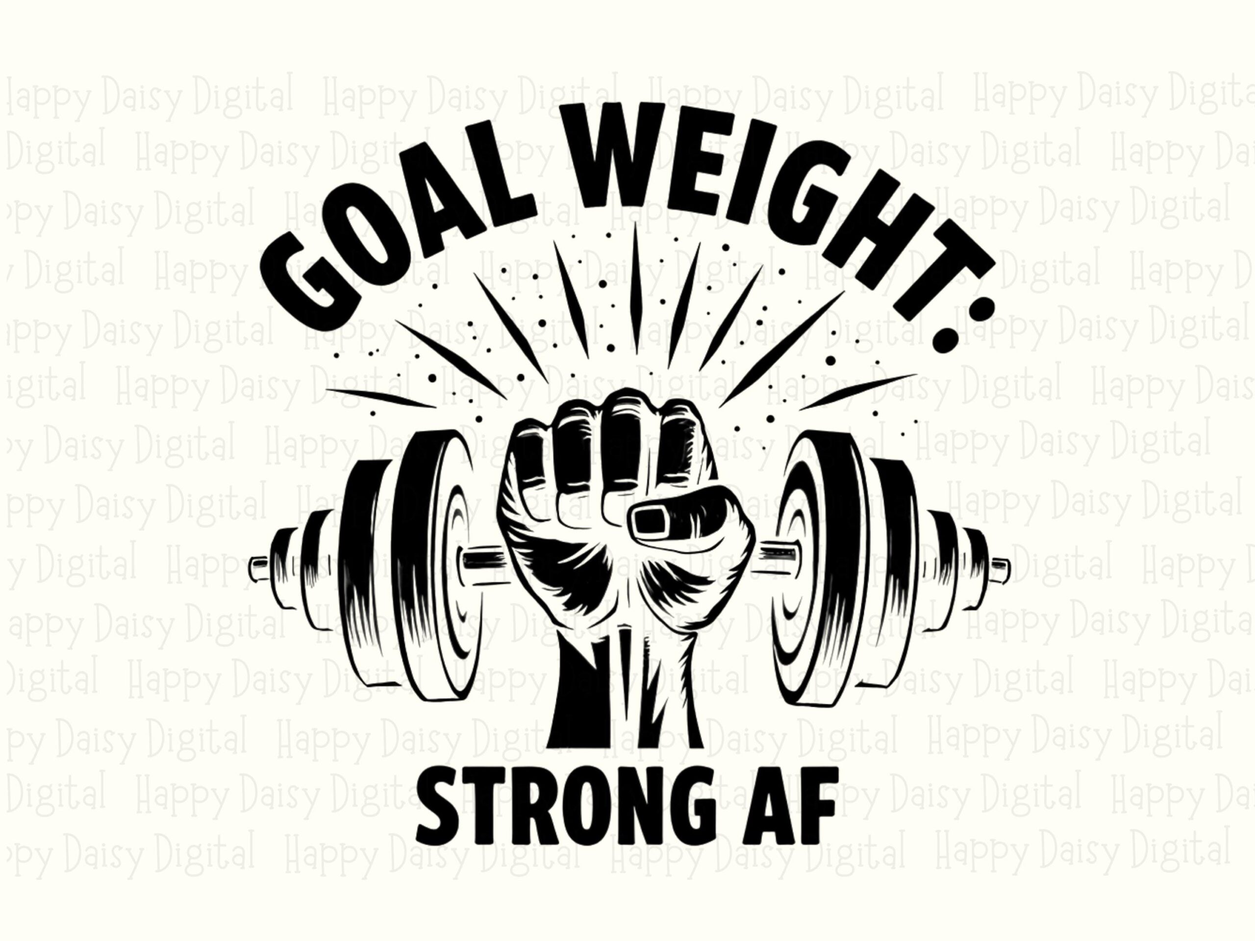 Weight Strong PNG, Gym Quote, Dumbbell Fist Clipart | Black Text, 300 DPI, Commercial Use License - Image 2