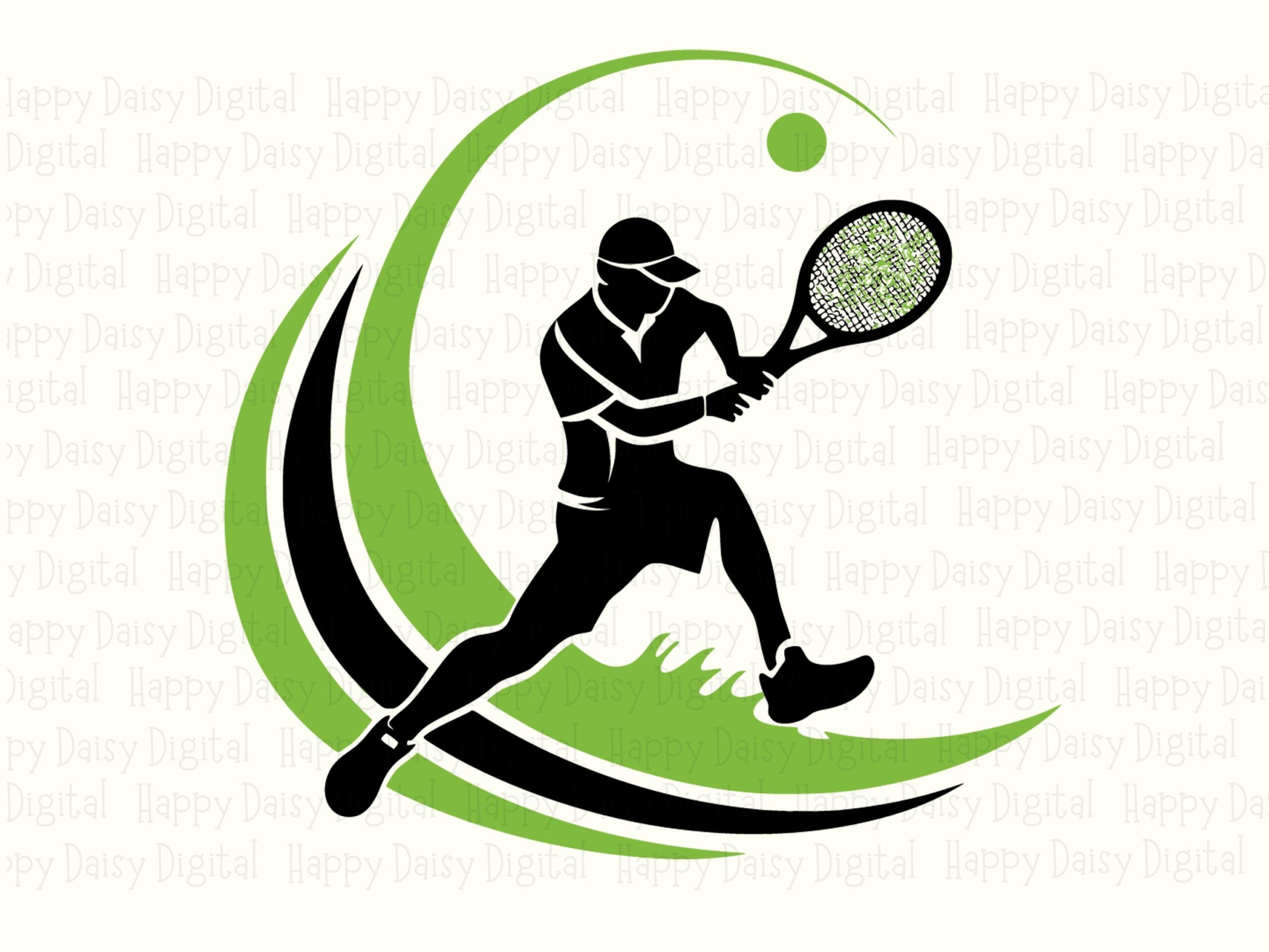 Green Swoosh, Sporty Tennis Silhouette PNG SVG | Sublimation Graphic | Commercial License, Digital Files - Image 2