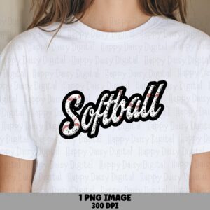 Softball Script, Retro Bold Lettering PNG | Sublimation Clipart, Commercial Use, Stitch Accent