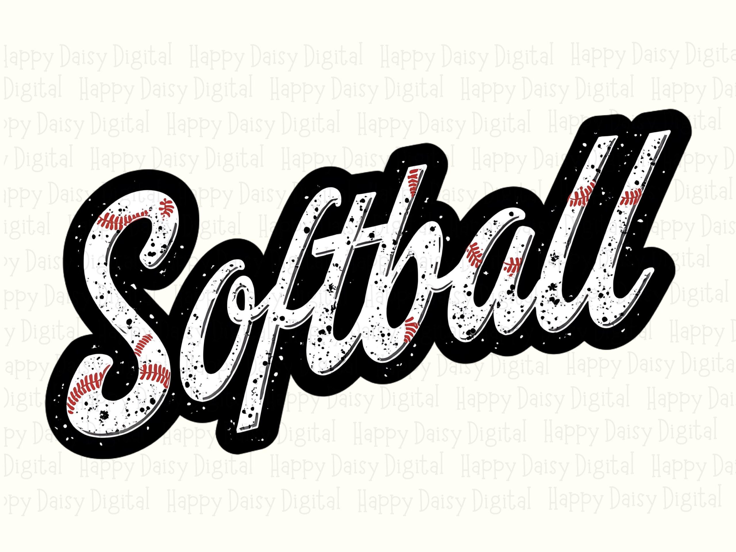 Softball Script, Retro Bold Lettering PNG | Sublimation Clipart, Commercial Use, Stitch Accent - Image 2