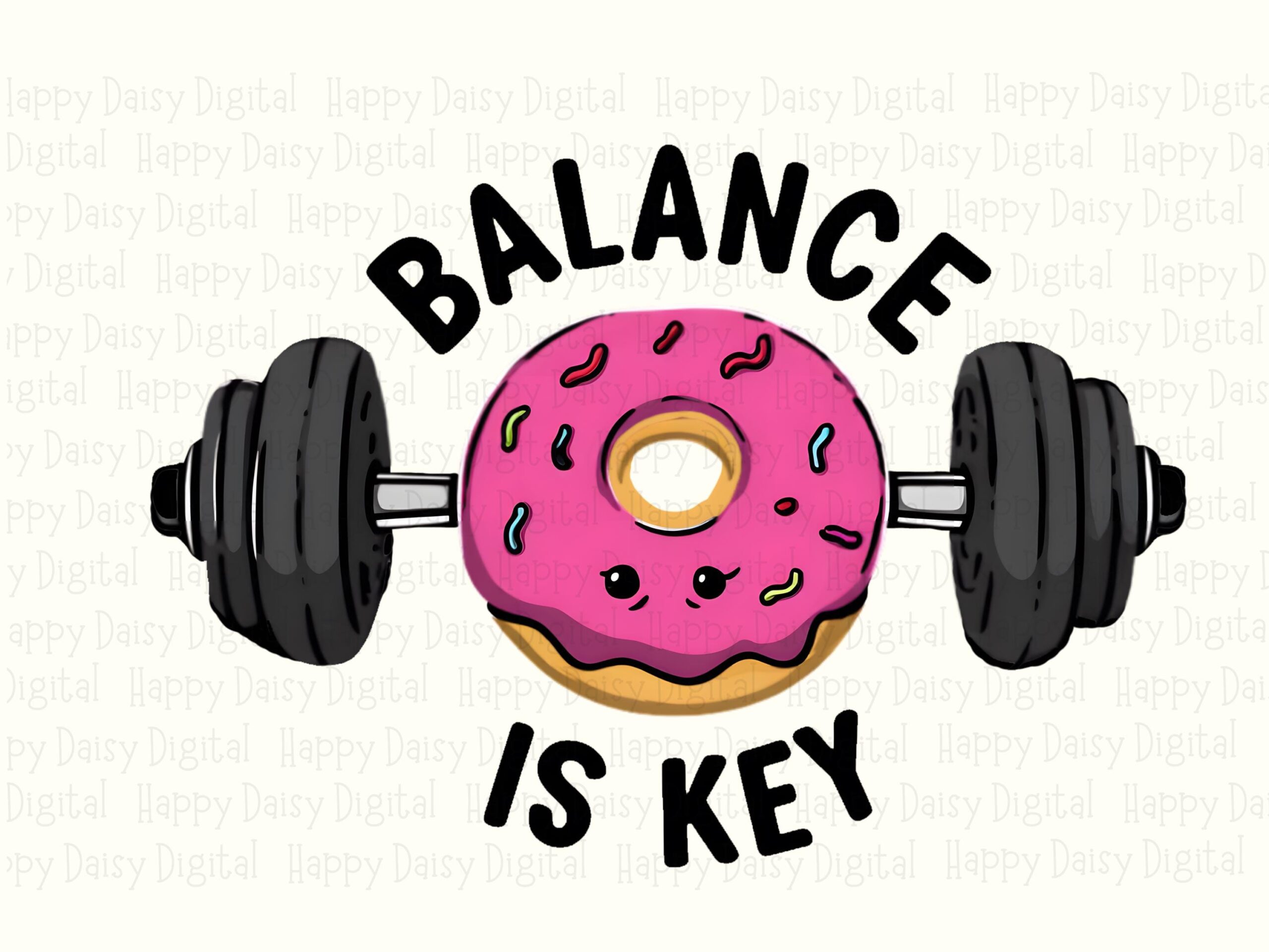 Key Donut PNG Design, Fitness Pun Sublimation Graphic | 300 DPI Transparent File, Print-Ready Commercial Use - Image 2