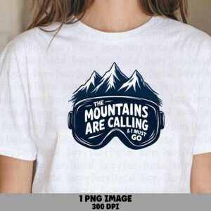 Mountains, Ski Goggles PNG, Navy Peaks Sublimation File | Commercial Use, 300 DPI, Print Ready