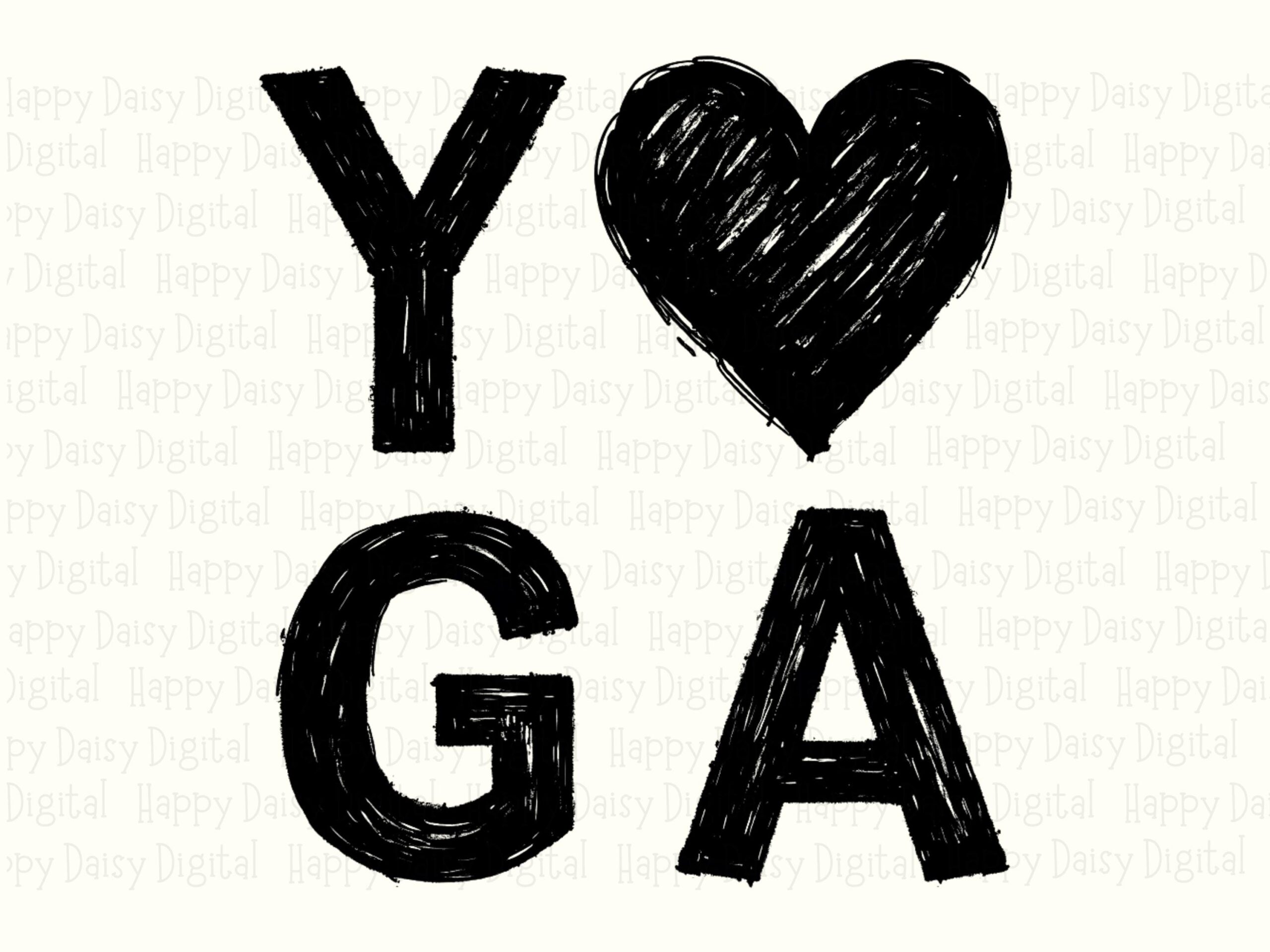 Yoga Heart, Hand-Sketched PNG | Sublimation Graphic, POD Ready, Commercial Use, Transparent Background, 300 DPI - Image 2