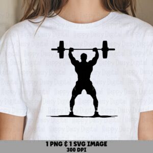 Weightlifting, Silhouette Strongman Graphic PNG & SVG | Transparent Background, 300 DPI - Commercial Use