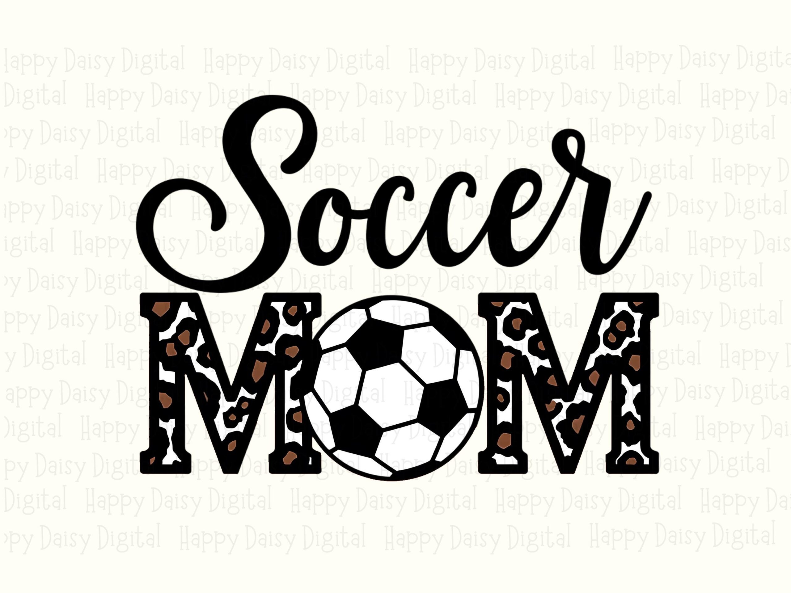 Soccer Mom, Leopard Print Ball Design PNG | Script And Bold Lettering | 300 DPI, Commercial Use - Image 2