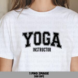 Yoga Instructor, Distressed Varsity PNG File | Sublimation, Commercial Use | 300 DPI, Transparent Background