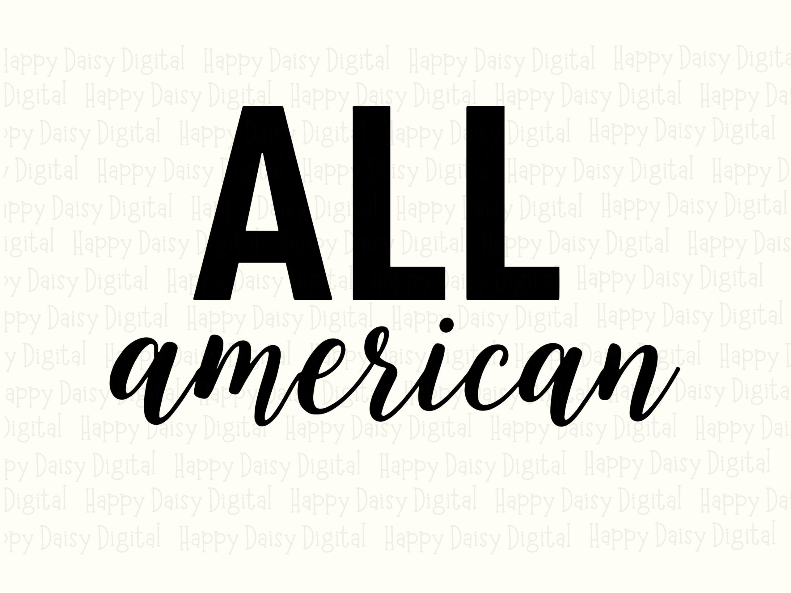 Patriotic Design PNG, All American Script Graphic, USA Pride Quote - Commercial Use, 300 DPI, Transparent - Image 2