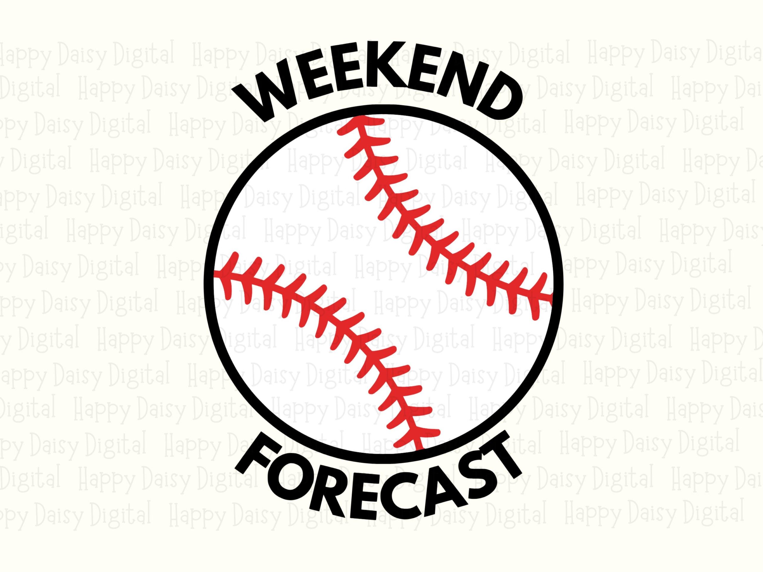 Weekend Forecast Png, Bold Fan Quote Design, Stitched Ball Graphic | Svg File, 300 DPI, Cricut Silhouette - Image 2