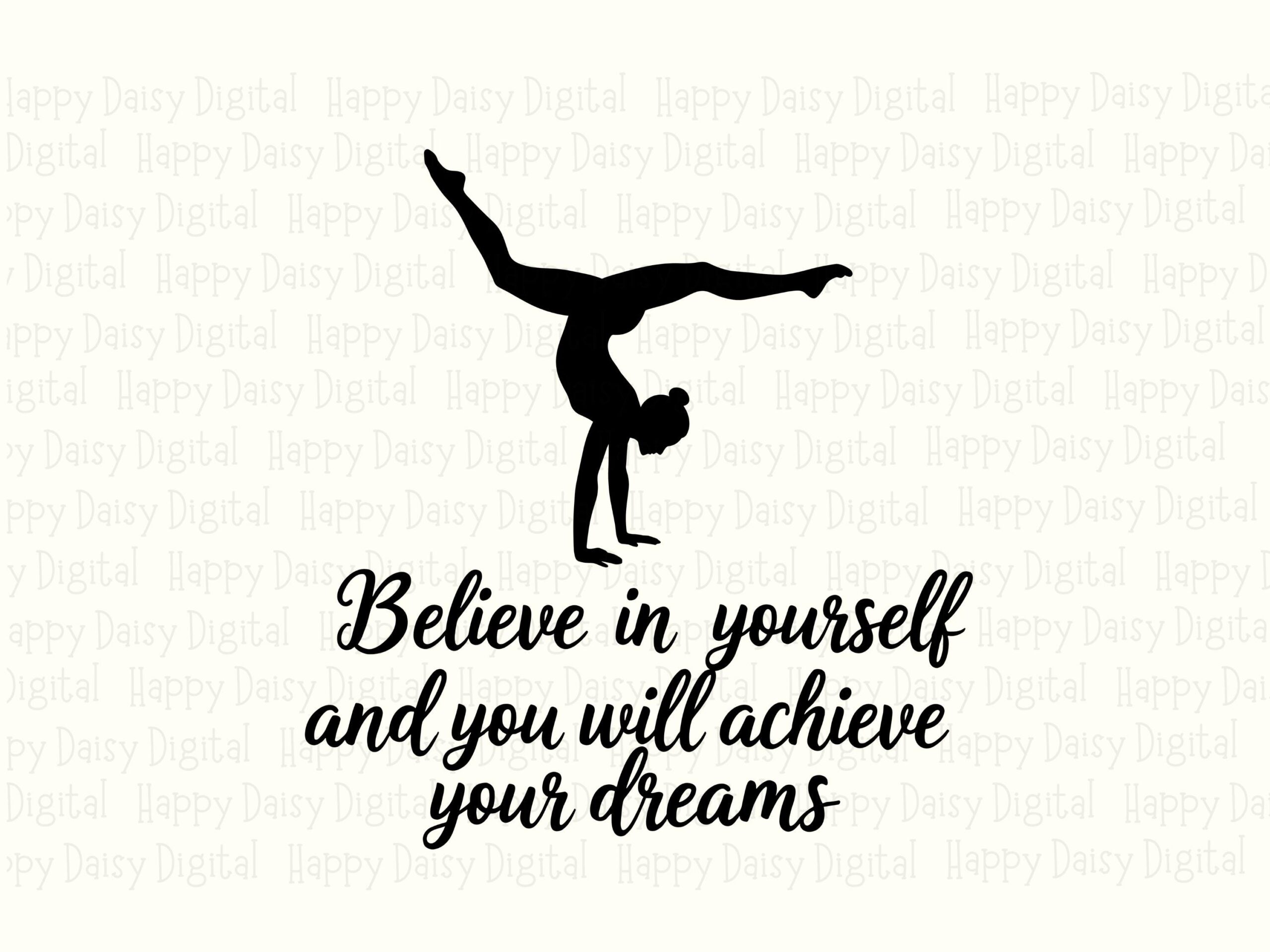 Believe In Yourself, Dance PNG Clipart - Gymnast Silhouette, Inspirational Script | 300 DPI, Transparent Background - Image 2