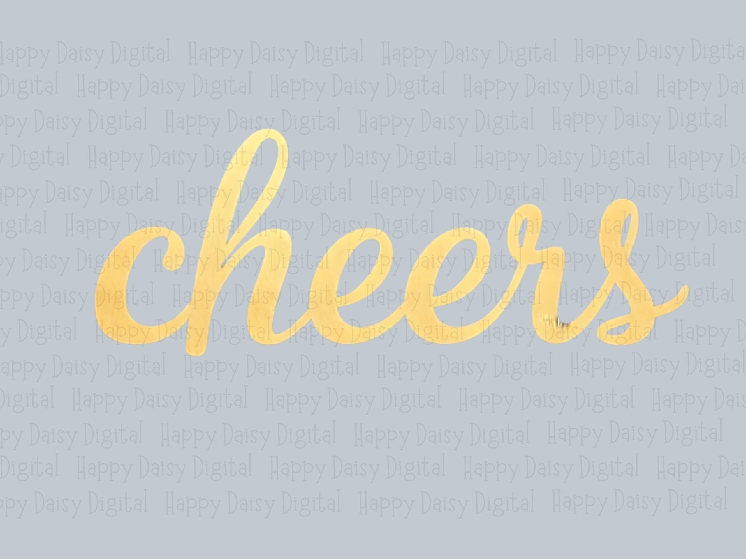 Cheers Script Design, Gold PNG Clipart, Sublimation Graphic, 300 DPI - Transparent Background | Commercial Use, POD - Image 2