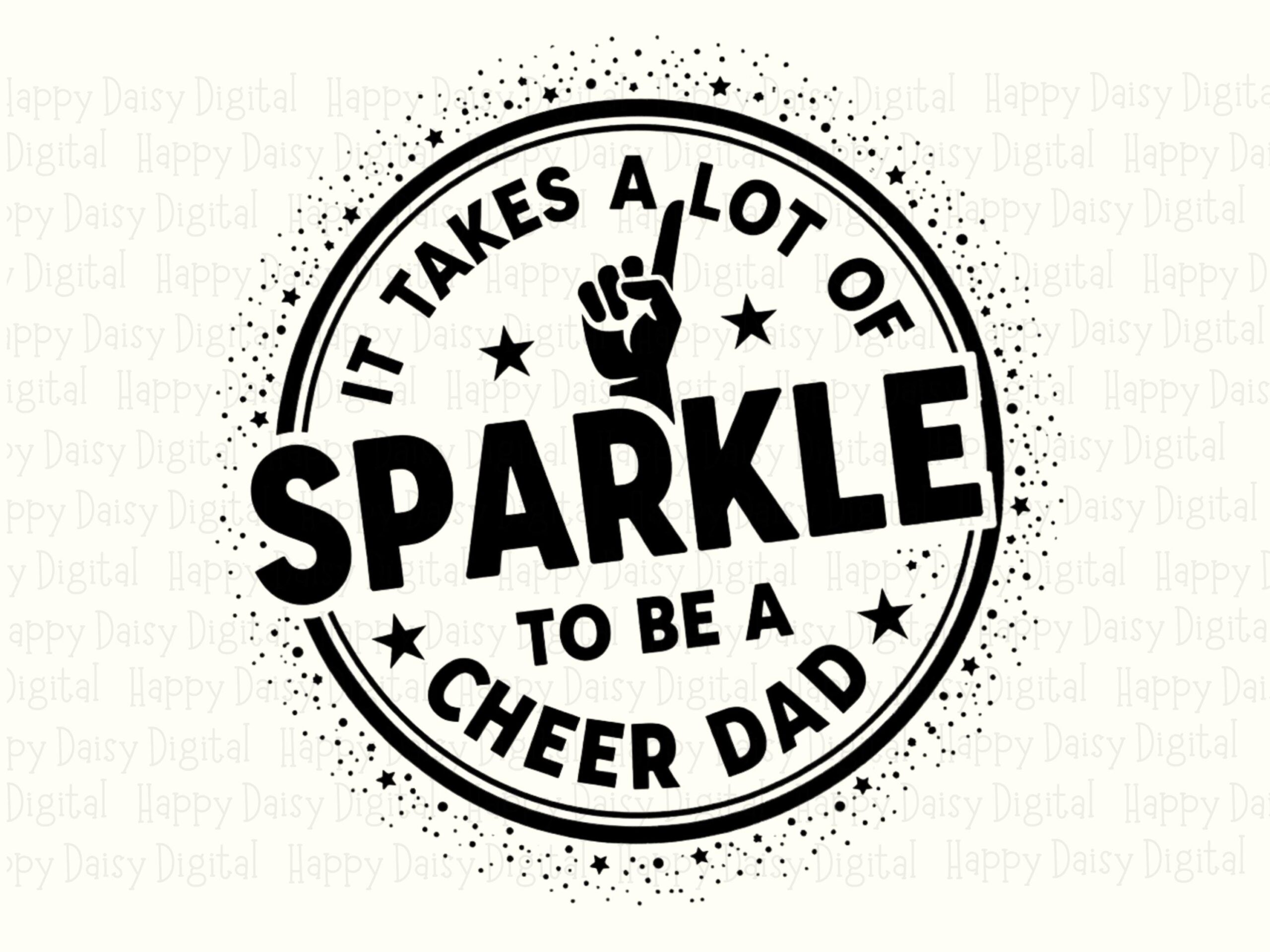 Cheer Dad Badge, Sparkle Circular PNG | Sublimation, Transparent Background | 300 DPI, Commercial Use - Image 2