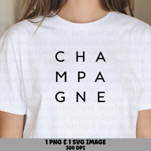 Chic Stacked Text, Champagne Party Graphic | PNG Clipart, 300 DPI Transparent, Commercial Use Included